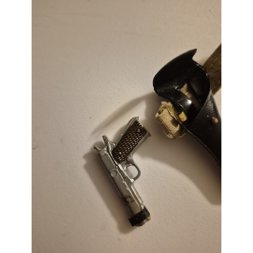 GI Joe 45 Cal. Pistol Handgun, Holster, Belt Hasbro Vintage 1960s Great